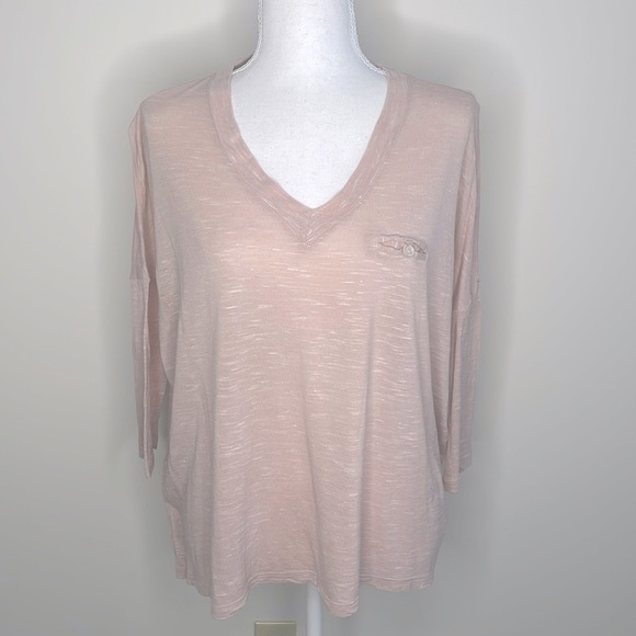 GAP Pale Pink Oversized Top with 3/4 Sleeves - Picture 1 of 7